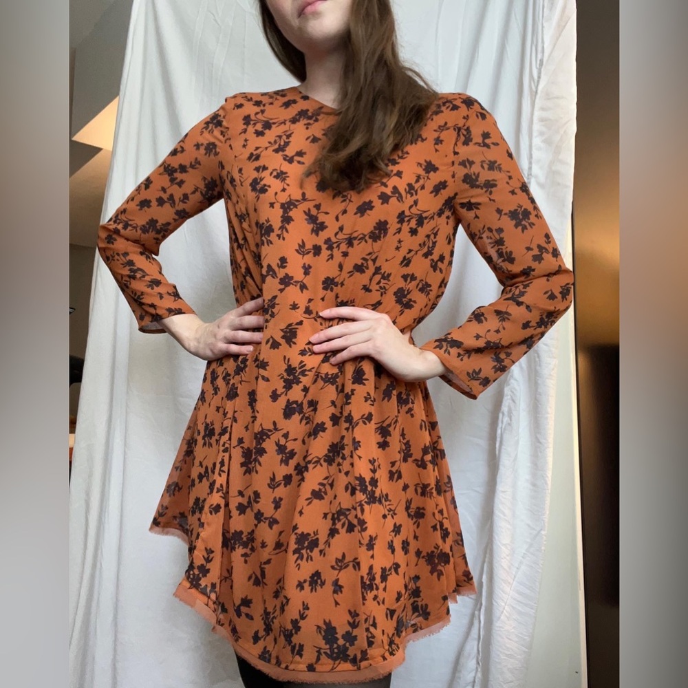 Orange Fall Kimchi Blue Long Sleeve Dress